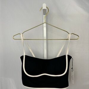 Black Ivory Contrast Air Brush Sculpting Bra Tank